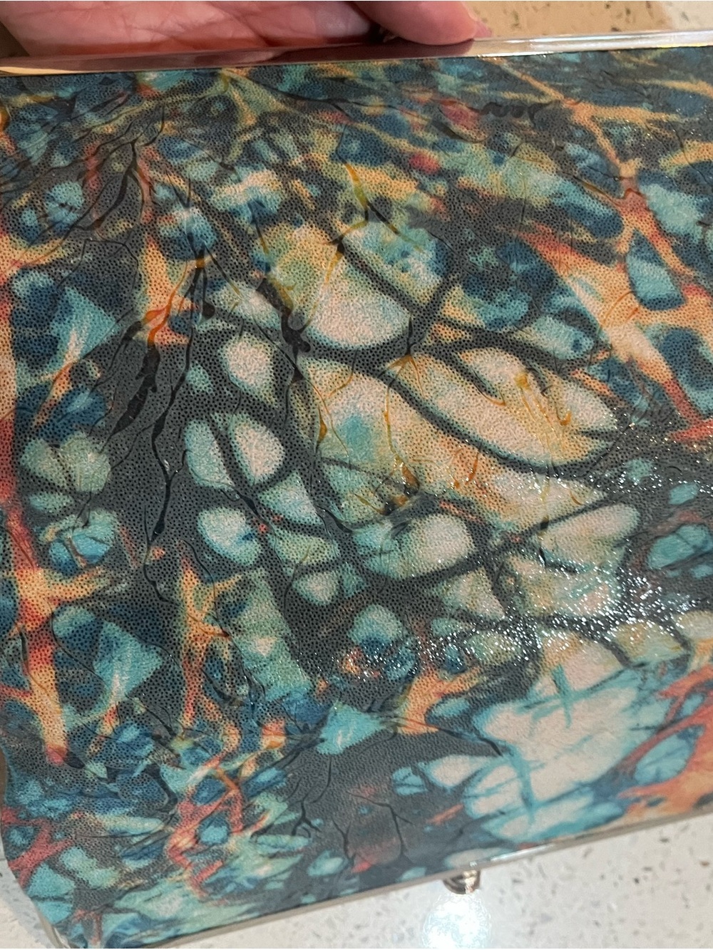 HOBO Teal Blue and Coral Frame Clutch, new with tags! - Picture 9 of 11